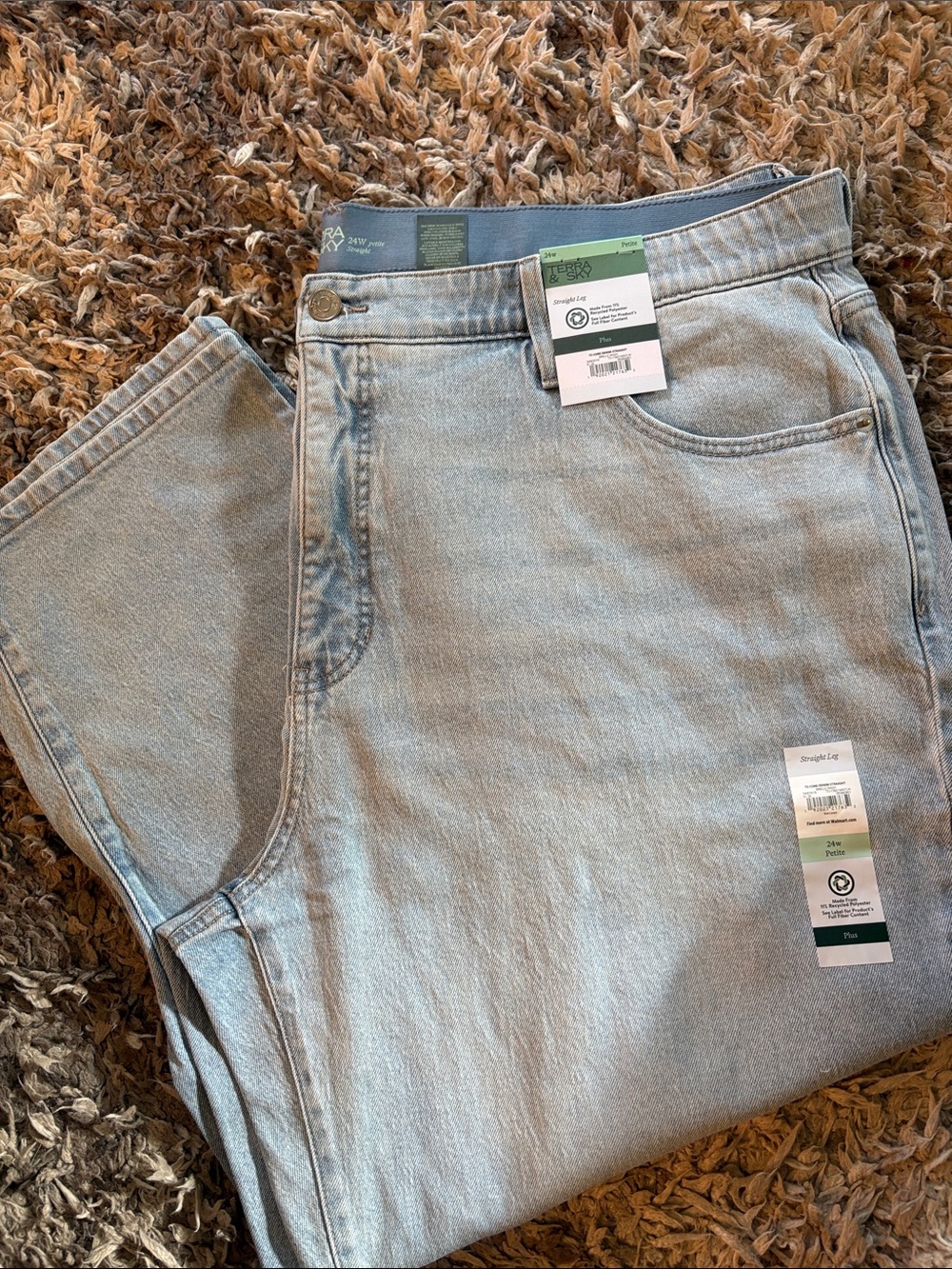 New Terra & Sky straight leg denim jeans plus size women’s
